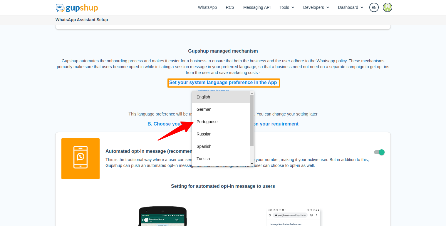 Create app- Language
