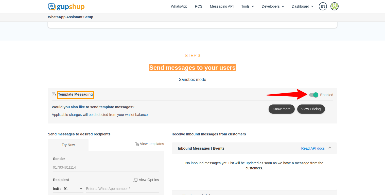 Create app- Enable templates