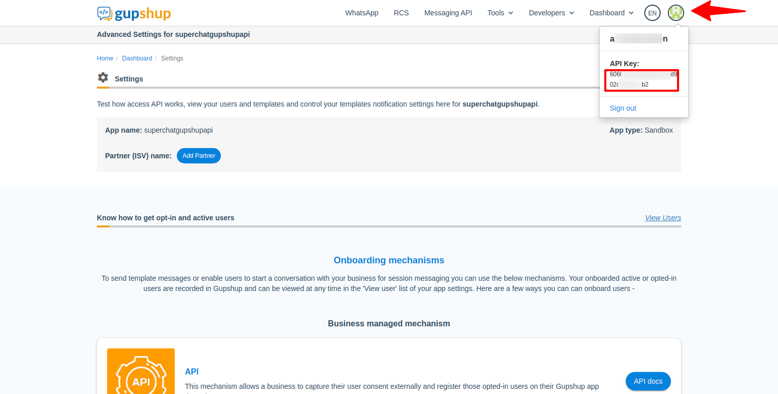 App API key