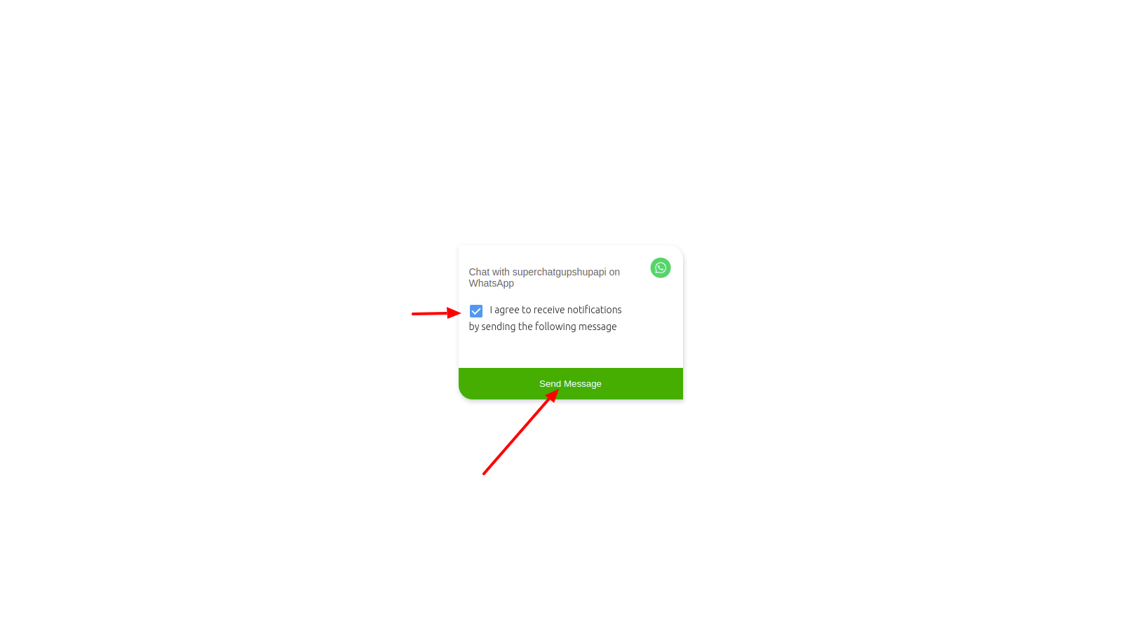 Click in the Gupshup optin link
