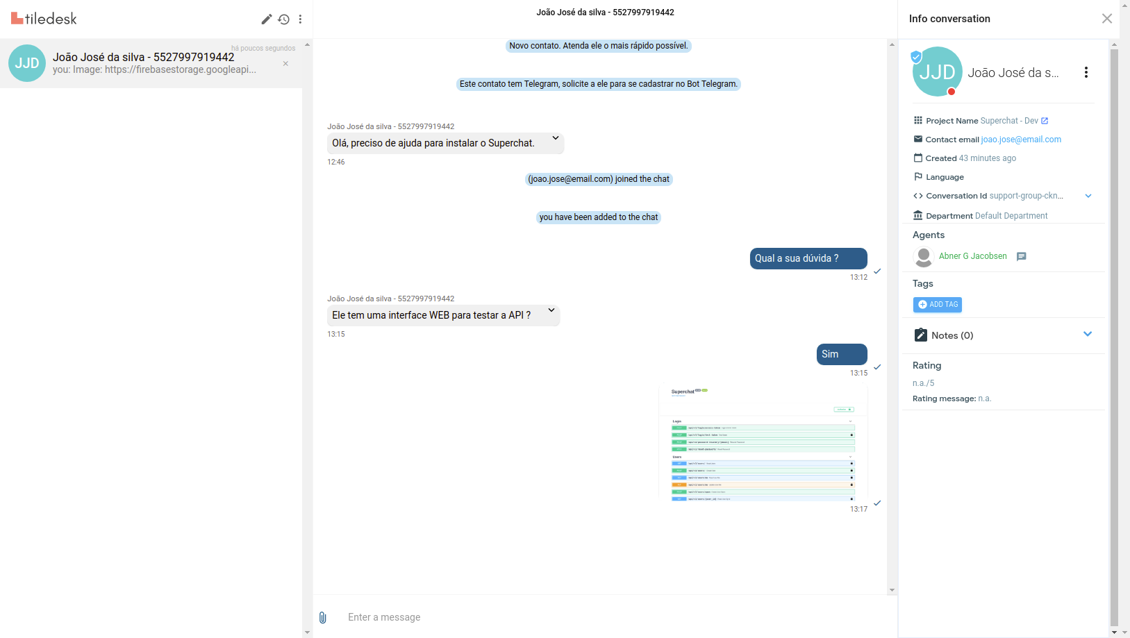 Tiledesk chat