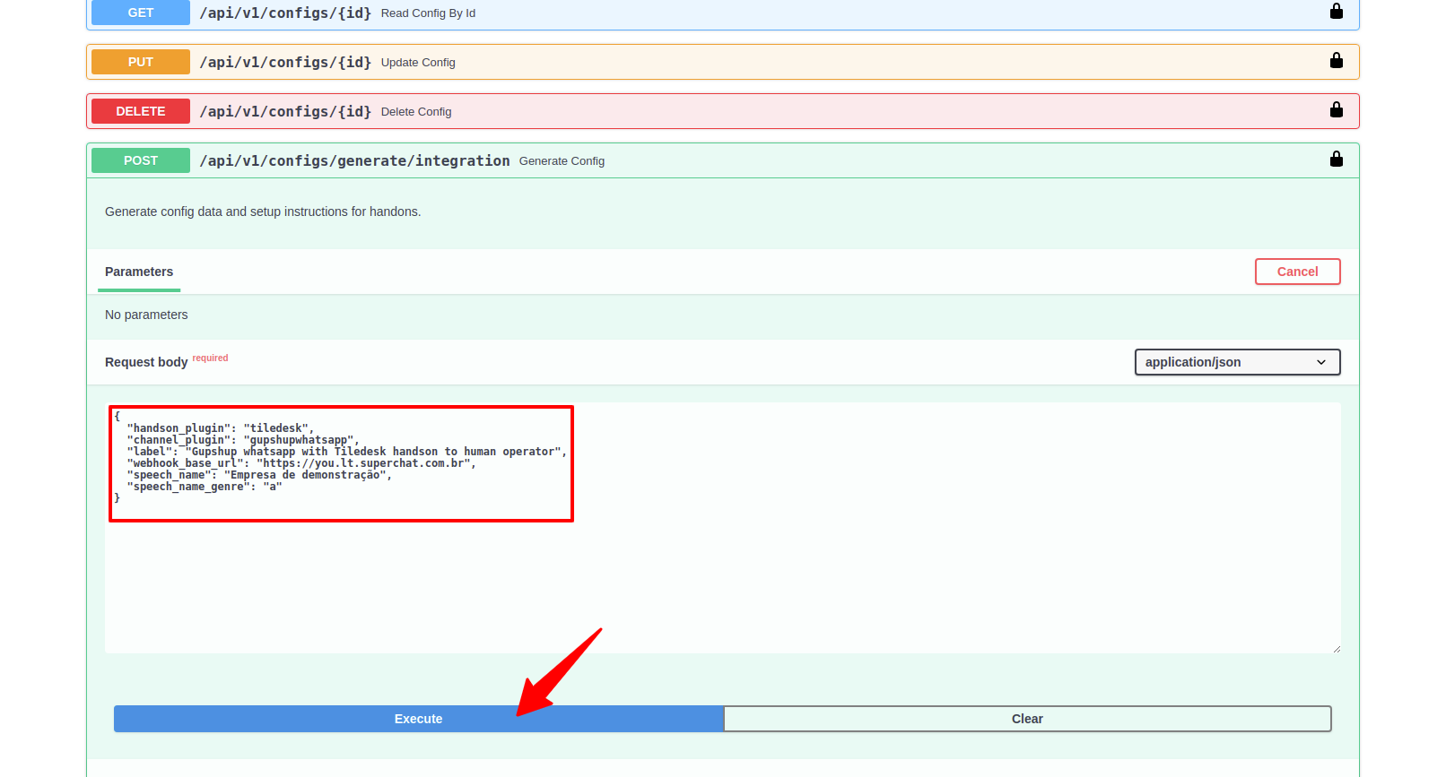 Interactive - Generate config