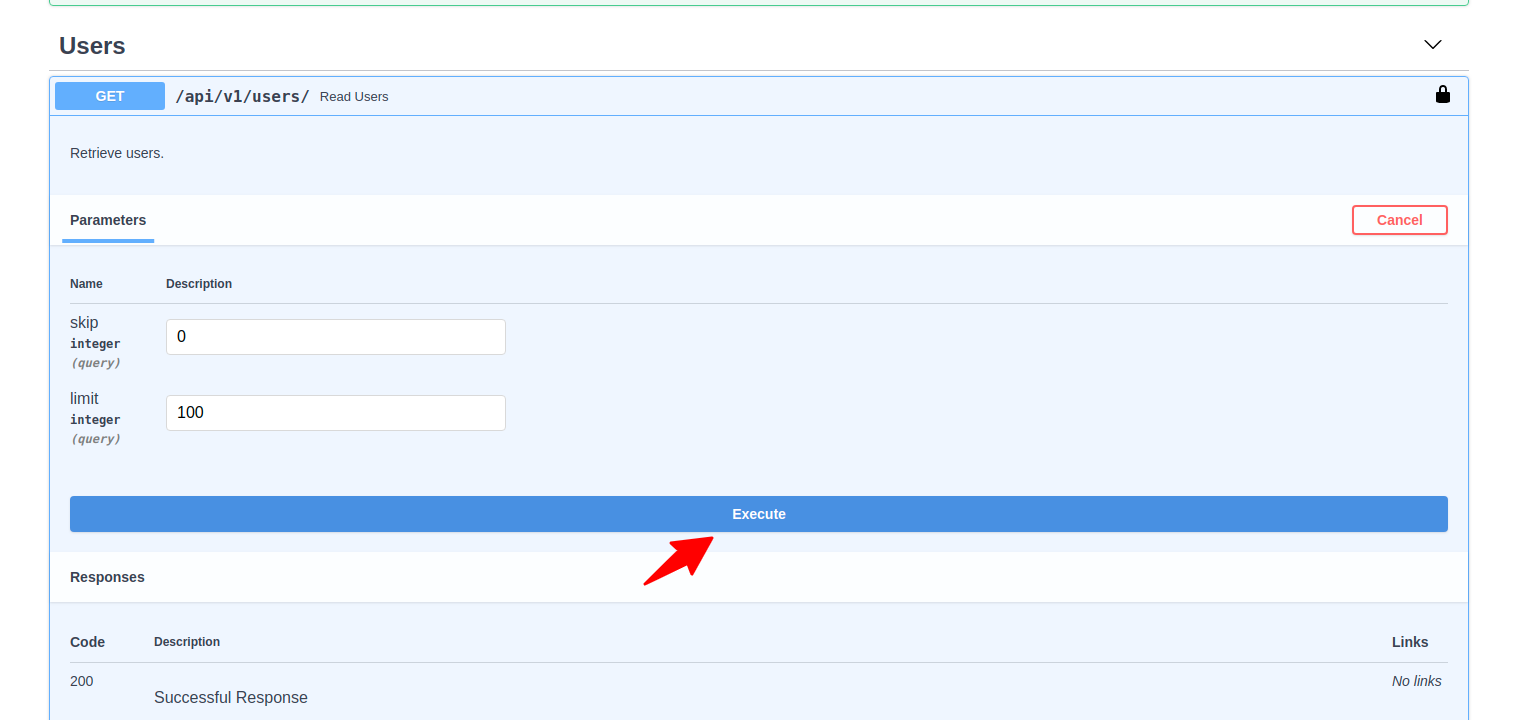Interactive - Get all users endpoint