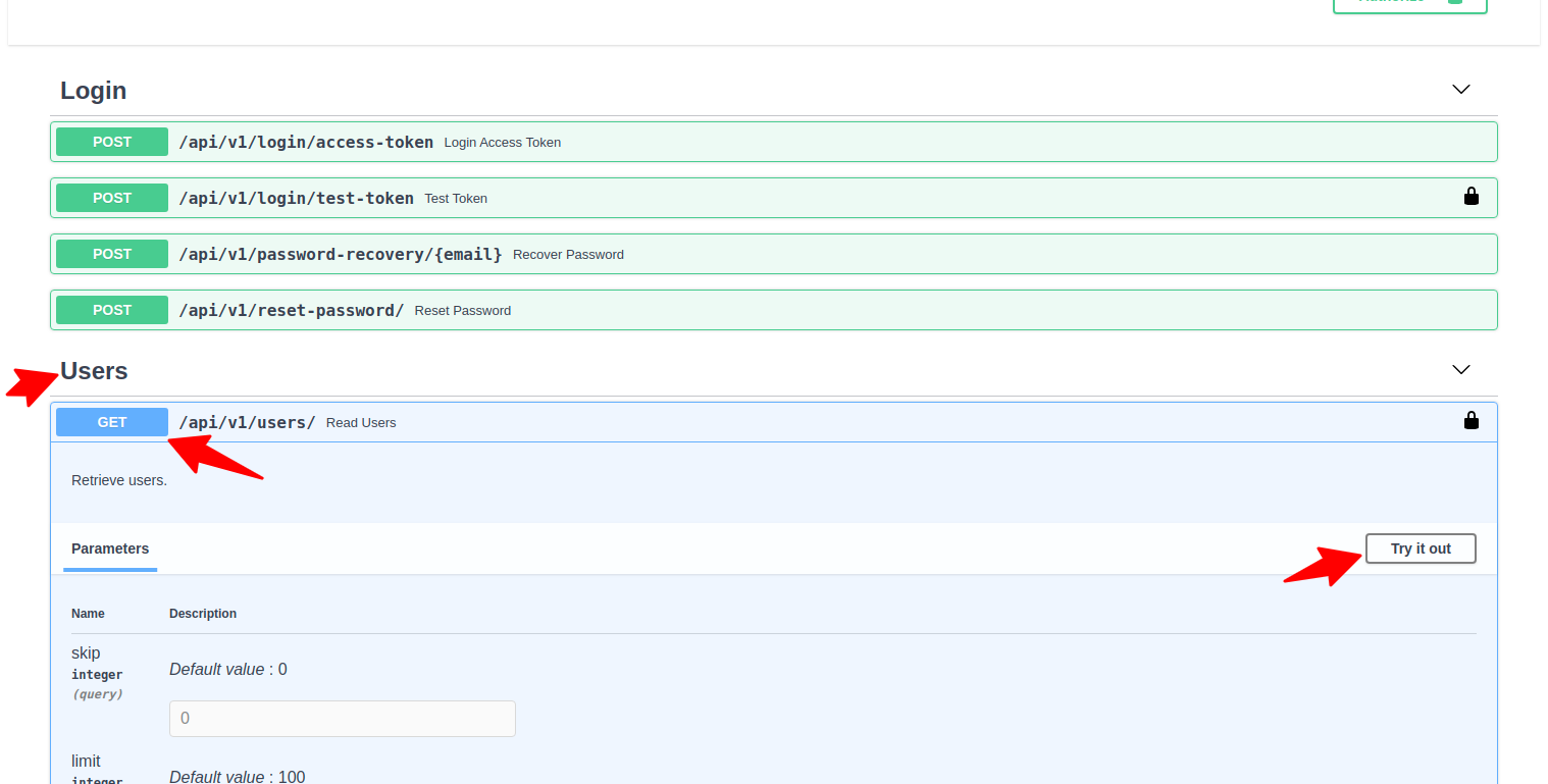 Interactive - Get all users endpoint
